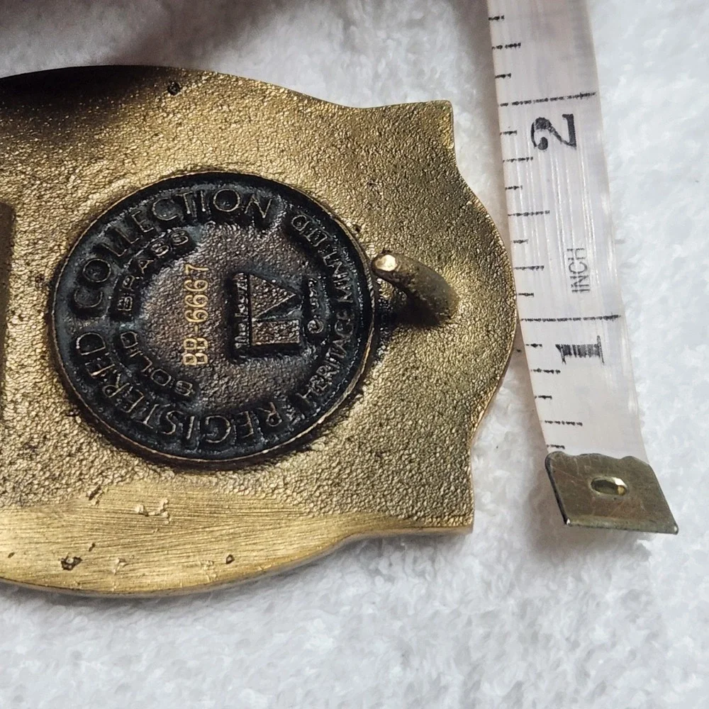 Kansas Keeper of the Plains Belt Buckle‎ Bergamot Brass Works  BB-0067 Vintage
